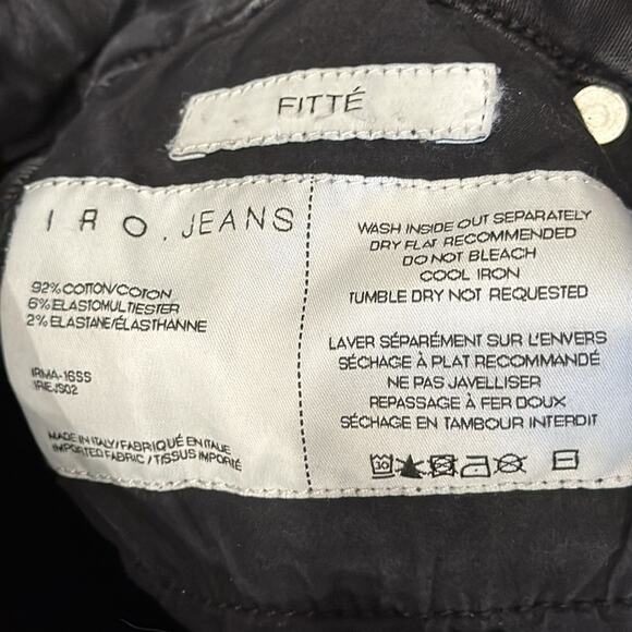 IRO Jeans Distressed Fitte Super Skinny Jeans Black Wash Size 27 - Picture 7 of 7